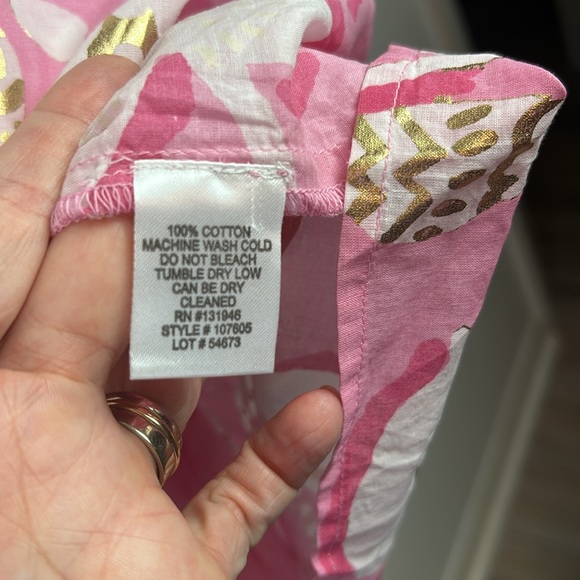 NWT new Gretchen Scott Faith Cotton pink gold ruffle floral dress XS - Picture 12 of 13